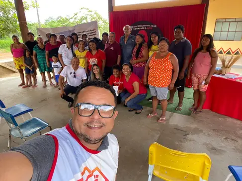 Ação de saúde da Casa A+ com comunidade indígena